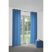 Wirth Vorhang "Toco-Uni" Gr. 1, blau, B:132cm H:145cm, Chenille, Polyacryl, Gardinen, Vorhang