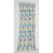 Wirth Vorhang "Bray" Gr. 1, blau, B:132cm H:145cm, Jacquard, Baumwolle, Polyester, Gardinen, Vorhang