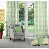 Wirth Vorhang "Kingston" Gr. 1, grün, B:135cm H:145cm, Jacquard, Polyacryl, Polyester, Gardinen, Vorhang