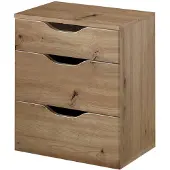 Relita Nachtschrank "Maxi", grau (eiche artisan), B:40cm H:54,6cm T:38cm, Schränke, Nachtschrank, mit 3 Schubladen ist universell einsetzbar