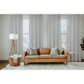 HOMEbasics Vorhang HOME BASICS "SOFTY" Gr. 2, grau, B:140cm H:225cm, Polyester, Gardinen, Vorhang, Kombibandschal SOFTY Uni