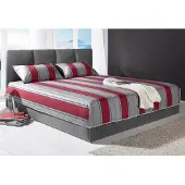 Westfalia Tagesdecke, grau (grau, rot), B:255cm L:225cm, Polyester, SCHLAFKOMFORT, Tagesdecken, Tagesdecke