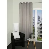 HOMEbasics Vorhang HOME BASICS "ATLANTIK" Gr. 1, silber (silberfarben), B:140cm H:235cm, Polyester, Gardinen, Vorhang, Ösenschal Uni ATLANTIK