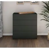 Borchardt Möbelfabrikation Kommode "Vaasa" 4 SK schwarz-matt