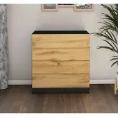 Borchardt Möbelfabrikation Kommode "Vaasa" 4 SK schwarz-eiche