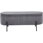 SalesFever Hockerbank "Hockerbank im stilvollen Look", grau (grau, schwarz), B:110cm H:44cm T:40cm, Cord-Stoff (88% Polyester/12% Nylon), Metall, Hocker, Hockerbank, aufklappbar, mit Stauraumfunktion