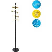 Näve Stehleuchte - LED-Stehleuchte "BELLEZA" gold, Stehlampe im Design Style, aus Metall und Kunststoff in gold, 140 cm hoch, Ø 22 cm, inkl. LED – dimmbar – Berührungssensor