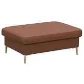 FLEXLUX Pouf "Fiore", braun (old chesnut), B:97cm H:34cm T:66cm, Aluminium, Holz teilmassiv, Poufs, Pouf, Kaltschaum, Füße Alu+ Eiche