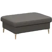 FLEXLUX Pouf "Fiore", grau (warm mineral), B:97cm H:34cm T:66cm, Aluminium, Holz teilmassiv, Poufs, Pouf, Kaltschaum, Füße Alu+ Eiche