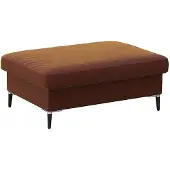 FLEXLUX Pouf "Fiore", braun (cognac), B:97cm H:34cm T:66cm, Aluminium, Holz teilmassiv, Poufs, Pouf, Kaltschaum, Füße Alu+schwarz