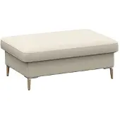 FLEXLUX Pouf "Fiore", weiß (warm weiß), B:97cm H:34cm T:66cm, Aluminium, Holz teilmassiv, Poufs, Pouf, Kaltschaum, Füße Alu+ Eiche