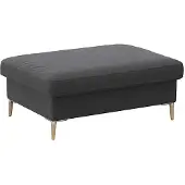 FLEXLUX Pouf "Fiore", grau (dervit grau), B:97cm H:34cm T:66cm, Aluminium, Holz teilmassiv, Poufs, Pouf, Kaltschaum, Füße Alu+ Eiche