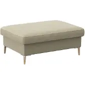 FLEXLUX Pouf "Fiore", beige (sandy beige), B:97cm H:34cm T:66cm, Aluminium, Holz teilmassiv, Poufs, Pouf, Kaltschaum, Füße Alu+ Eiche