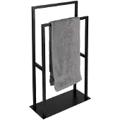 Wenko Handtuchständer "Modell Rivaltana", schwarz, B:46cm H:80cm T:20cm, Edelstahl, Metall, Handtuchhalter, Handtuchständer, freistehend, für Handtücher und Kleidung, Edelstahl, Industrial Style