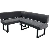 ByLiving Eckbank "Vancouver", grau (anthrazit), B:180cm, 100% Polyester, Sitzbänke, Eckbank, mit Taschenfederkern, langer Schenkel wahlweise rechts oder links