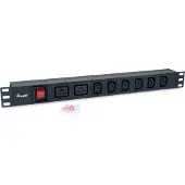 Equip Stromverteilungseinheit (Rack - einbaufähig) - Wechselstrom 220-240 V - 3500 Watt - Eingabe, Eingang IEC 60320 C20 - Ausgangsanschlüsse: 8 (6 x IEC 60320 C13, 2 x IEC 60320 C19)