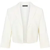 Betty Barclay Kurzblazer "Kurzblazer mit 3/4 Arm", Damen, Gr. 48, weiß (rohweiß), Obermaterial: 86% Polyester PES. 14% Elasthan EL., Blazer Kurzblazer