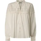 Pepe Jeans für Damen. PL305014 Bluse Bernadette weiß (M), Lässig, Baumwolle, Langarm