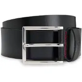 HUGO für Herren. 50541171 Olpian Gürtel schwarz (80 cm), Lässig, Leder