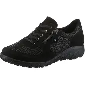 Waldlaufer Schnürschuh "HAVY-Soft", Damen, Gr. 3,5 (36), schwarz, Nubukleder, Textil, Schuhe Schnürschuh, Freizeitschuh, Halbschuh, Komfortschuh mit Reißverschluss, H-Weite