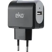 EKO , Netzladegerät USB Universal 1A, Schwarz