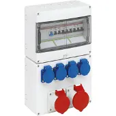 Spelsberg STV 1224-K Steckdosenverteiler IP44, 4x Schuko, CEE 16/32A