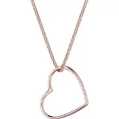 Elli Kette mit Anhänger "Halskette Herz Anhänger Liebe Cut Out 925 Silber" Gr. 45, rosa (rosegold), Halsketten, Damen, 45, ohne Stein, Silber 925 (Sterlingsilber), Kette mit Anhänger