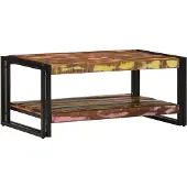 vidaXL Couchtisch Mehrfarbig 90x50x38 cm Altholz Massiv