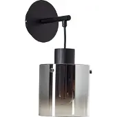Brilliant Lampe Simonis Wandleuchte schwarz/rauchglas Aluminium schwarz 1x A60, E27, 52 W