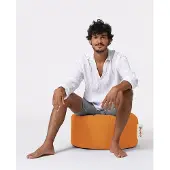 Hannah Home , Hochwertiger Garten Pouffe, Orange, 55 cm Durchmesser, 100% Polyester