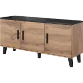 Cama LOTTA KOM150 3D WOT+B, 3 Tür(en), 3 Regale, Schwarz, Partikelbord, Wotans Eiche, Partikelbord