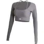 Yeaz Sporttop "Long Top CLUB LEVEL", Kinder, Gr. S, grau, Obermaterial: 78% Polyester PES. 22% Elasthan EL., Sweatshirts Sporttop