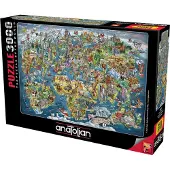 Perre/Anatolian ANATOLIAN Puzzle Amazing World Map 3000 Teile