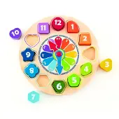 Hape Lernspielzeug wir lernen Stunden, lehrt Zahlen & Englisch, 12 Blöcke, 25x5x23cm, ab 2 Jahre