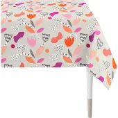 Apelt Tischdecke "3807", pink (pink, grau), B:200cm L:140cm, Baumwolle, Polyester, Tischdecken, Tischdecke