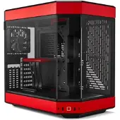 HYTE Y60, Midi Tower, PC, Schwarz, Rot, ATX, EATX, ITX, micro ATX, ABS, Stahl, Gehärtetes Glas, 16 cm