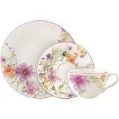 Villeroy & Boch Geschirr-Set "Kaffeeservice Mariefleur Basic 18er Set bunt", bunt, 18, Porzellan, Geschirr-Sets, Geschirr-Set, Spülmaschinengeeignet, Mikrowellenfest