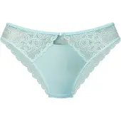 LASCANA Tanga , Damen, Gr. 48/50, blau (aquablau), Microfaser, Obermaterial: 89% Polyamid, 11% Elasthan, körpernah, Unterhosen Tanga, mit extravaganten Spitzeneinsätzen, Topseller