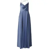 Vera Mont Abendkleid "Abendkleid mit Wasserfallausschnitt", Damen, Gr. 36, EURO, blau (blau stone), 97% Polyester PES. 3% Elasthan EL., Kleider Abendkleid