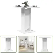 The Living Store Bistrotisch Weiß 60x60x75 cm Holzwerkstoff
