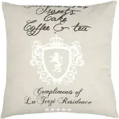 GO-DE Dekokissen "High Tea", beige (beige, gemustert), B:50cm H:12cm L:50cm, Baumwolle, Polyester, Dekokissen_Sitzkissen_Kissenhüllen, Dekokissen, (L/B): ca. 50x50 cm