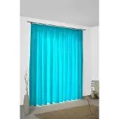 Wirth Vorhang "Lahnstein" Gr. 1, blau (türkis), B:132cm H:145cm, Polyester, Gardinen, Vorhang