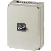 Eaton 201447 Hauptschalter, T6, 160 A, Aufbau, 6 Baueinheit(en), 6-polig, 1 Schließer, 1 Öffner, HALT-Funktion, mit schwarzem Drehgriff und