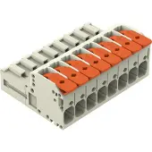 Wago 831-1208 1-Leiter-Stiftleiste,Hebel,Push-in CAGE CLAMP,lichtgrau 8311208 - 12 Stück