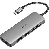 Dicota D32062, USB Typ-C, HDMI, RJ-45, USB 4 Type-A, USB Typ-C, MicroSD (TransFlash), SD, Silber, Aluminium, 100 W