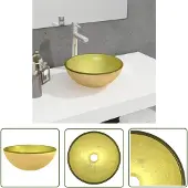 The Living Store Waschbecken Hartglas 30x12 cm Golden
