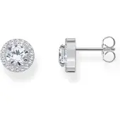 Thomas Sabo Paar Ohrstecker "Schmuck Silber 925 Ohrringe Halo", silber (silberfarben, kristallweiß, kristallweiß), Ohrringe, Damen, 9mm, Silber 925 (recycelt), Paar Ohrstecker, mit Zirkonia (synth.)