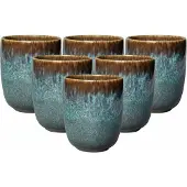 Villeroy & boch Becher "Becher ohne Henkel Lave 400 ml 6er Set", blau (glacé), 6 tlg., Steingut, LIKE. BY , Trinkgefäße, Becher