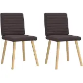 vidaXL Esszimmerstühle 2 Stk. Dunkelbraun Stoff