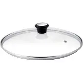 Tefal Deckel "280975", transparent, H:7cm Ø:24cm, Glas, Deckel, Deckel, wärmeisolierter Griff, Dampfauslassventil, Edelstahlrand, Ø 24 cm